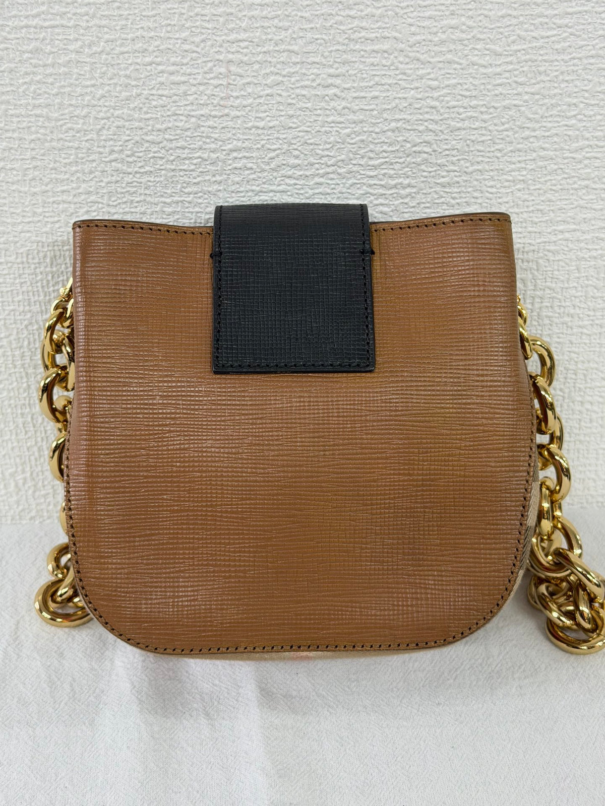 Burberry Derby Calfskin Small Square Buckle Belt Bag Tan Black