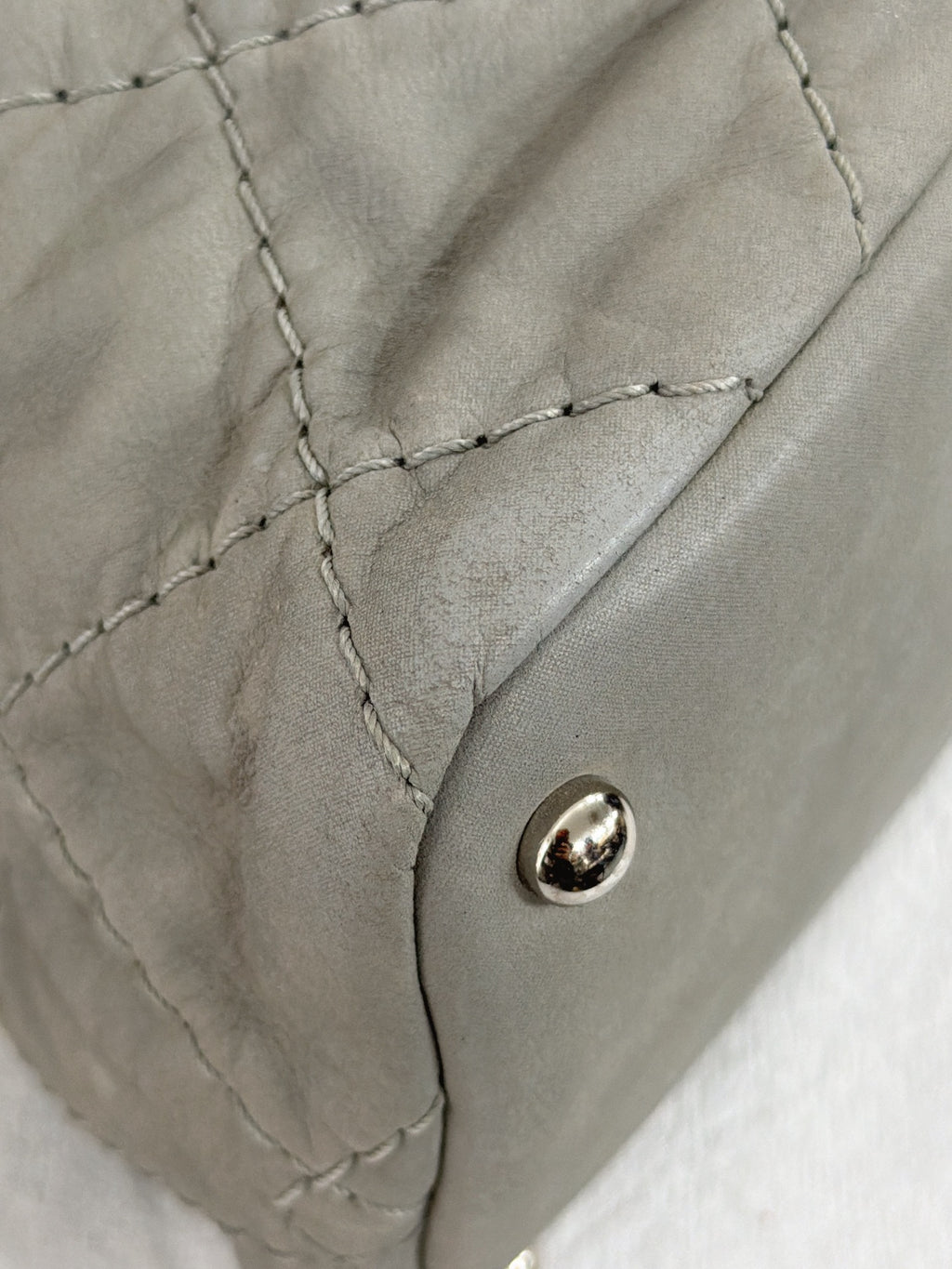 Chanel Vintage CC Crave Caviar Flap Top Handle 2WAY Bag Grey