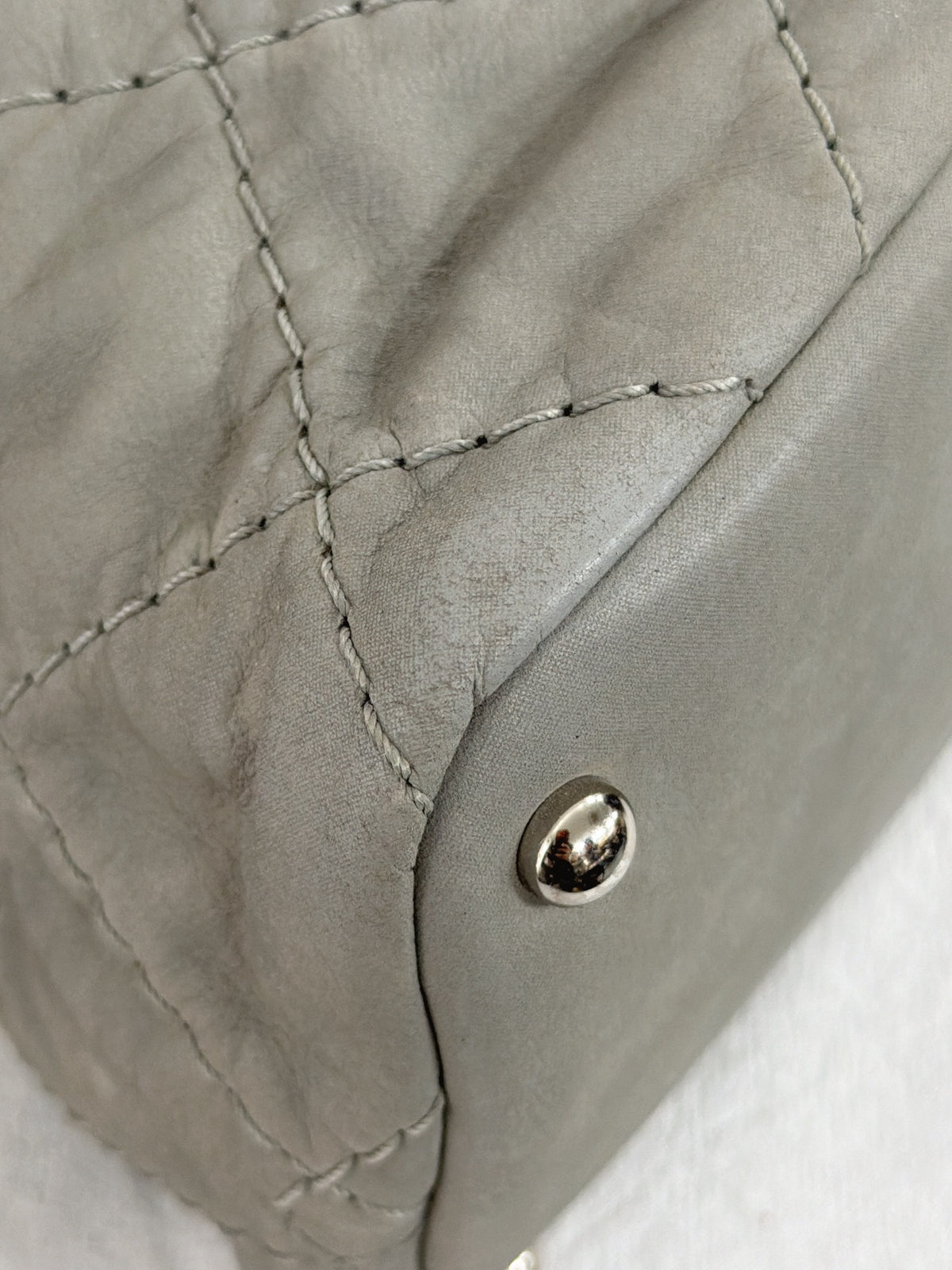Chanel Vintage CC Crave Caviar Flap Top Handle 2WAY Bag Grey