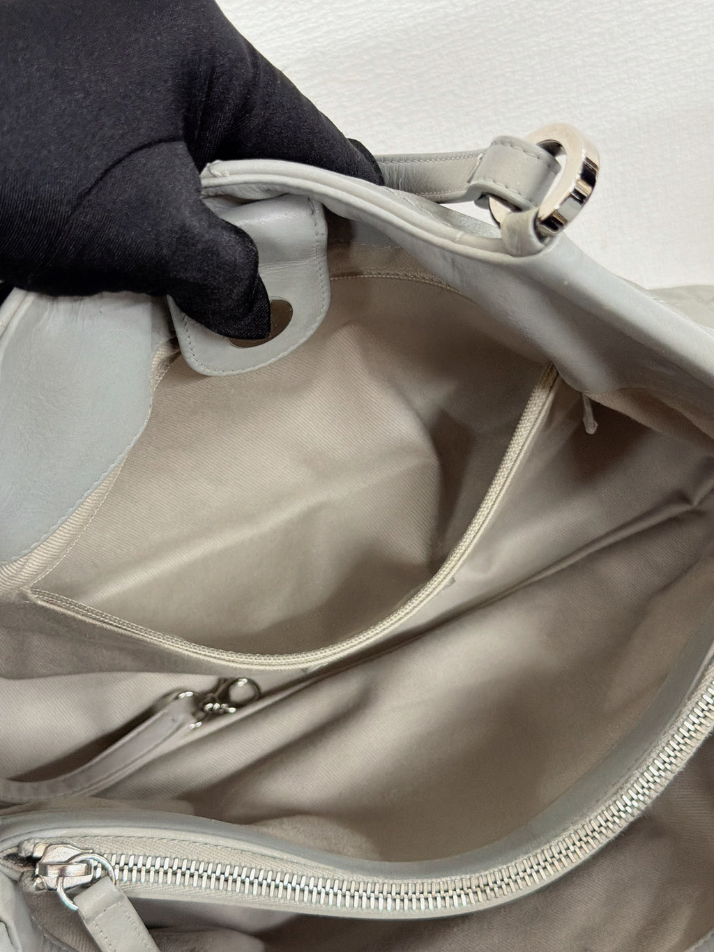 Chanel Vintage CC Crave Caviar Flap Top Handle 2WAY Bag Grey