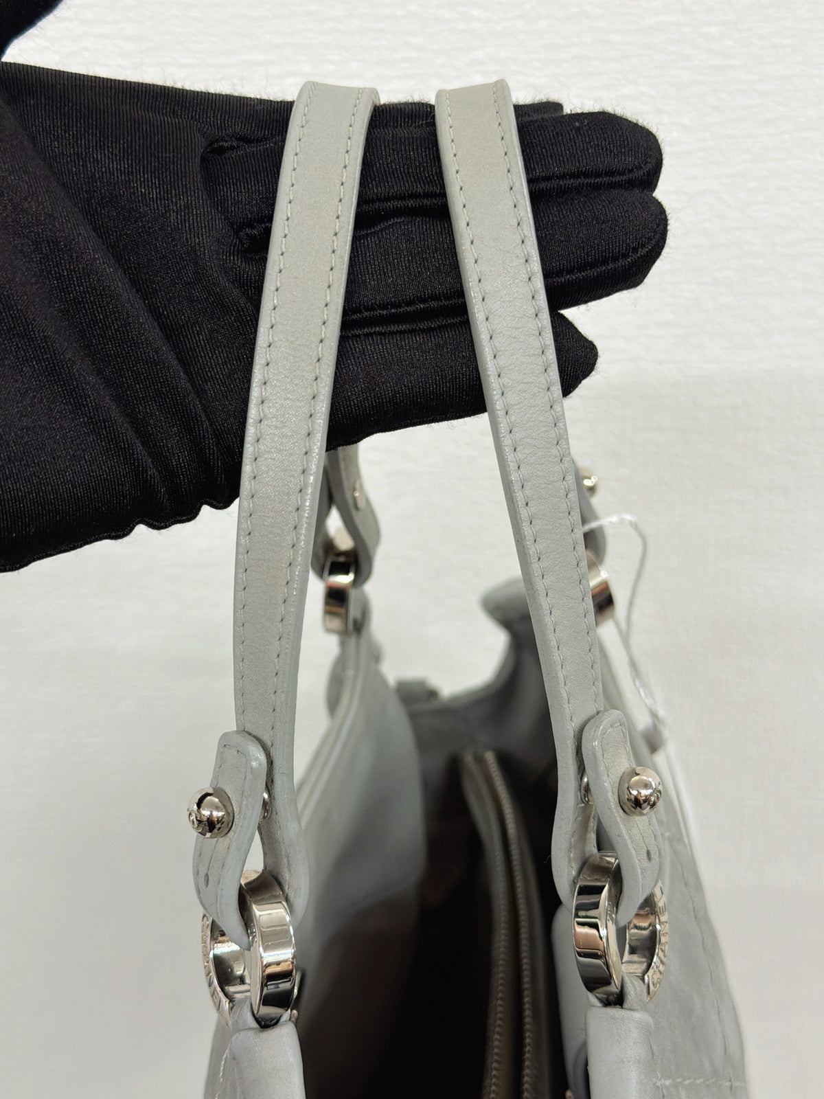 Chanel Vintage CC Crave Caviar Flap Top Handle 2WAY Bag Grey