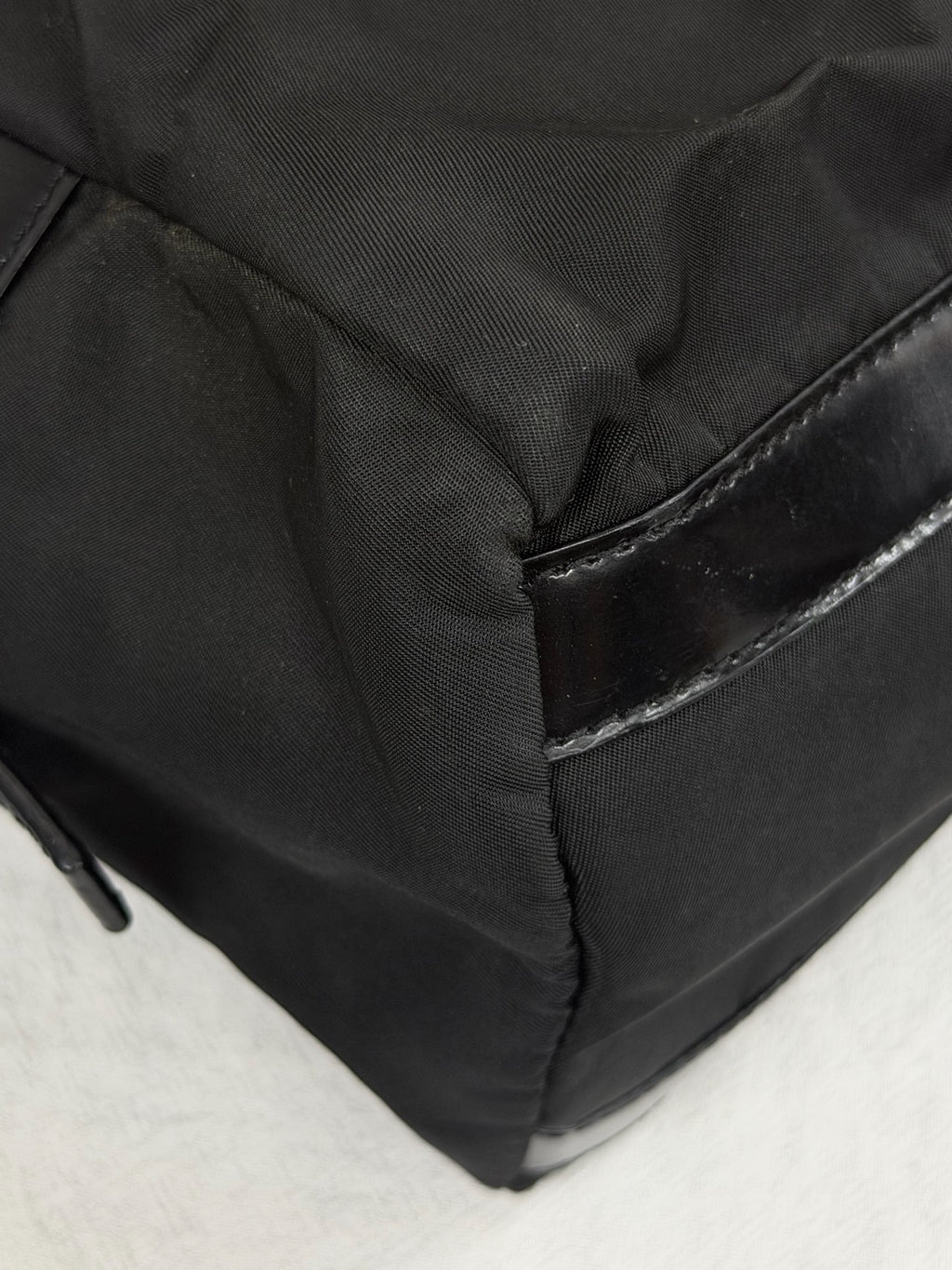 Prada Vintage Tessuto Print Logo Nylon Handbag Black