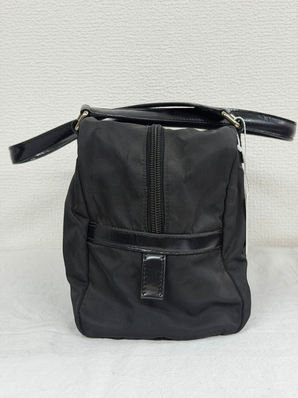 Prada Vintage Tessuto Print Logo Nylon Handbag Black