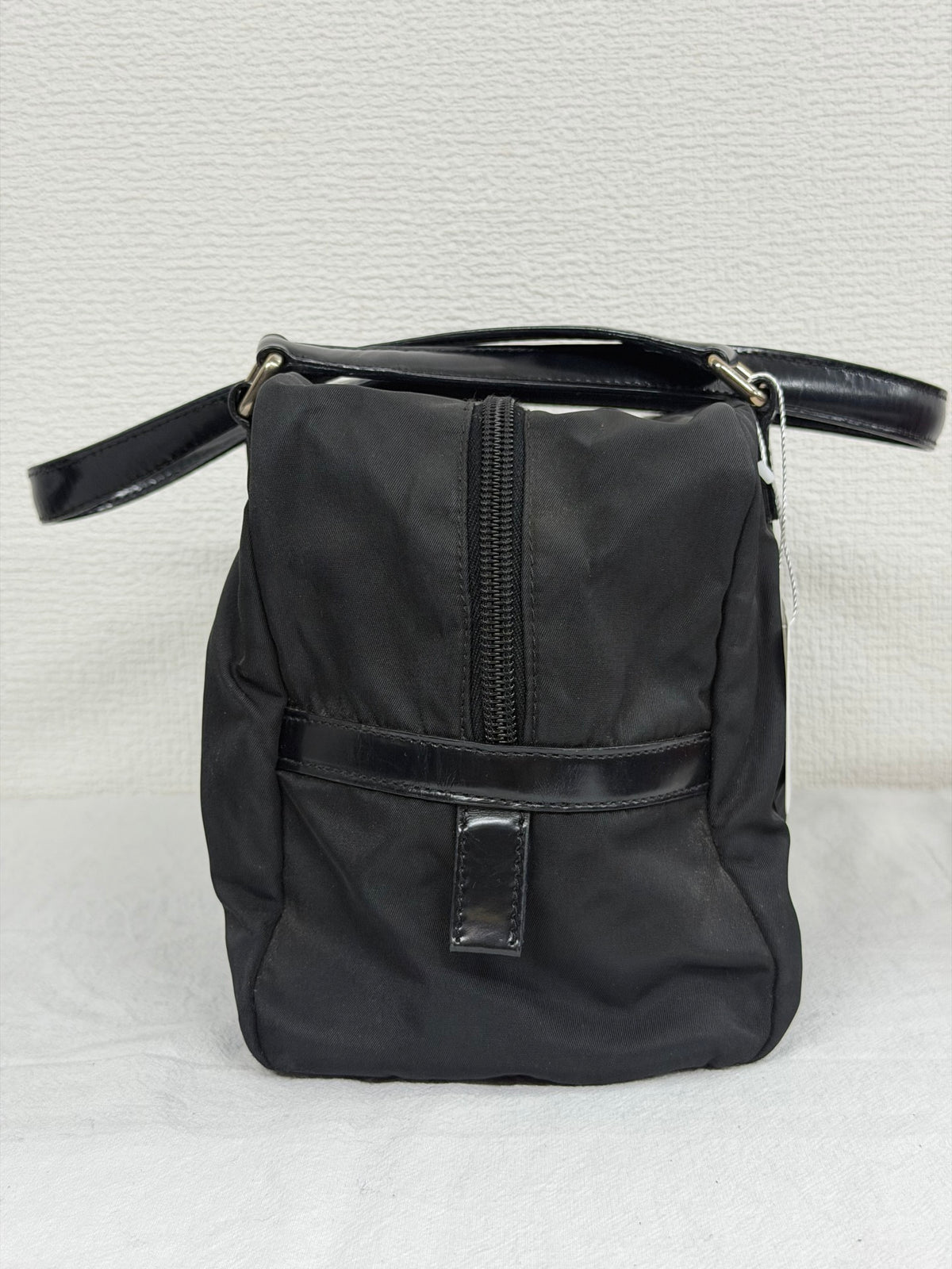 Prada Vintage Tessuto Print Logo Nylon Handbag Black