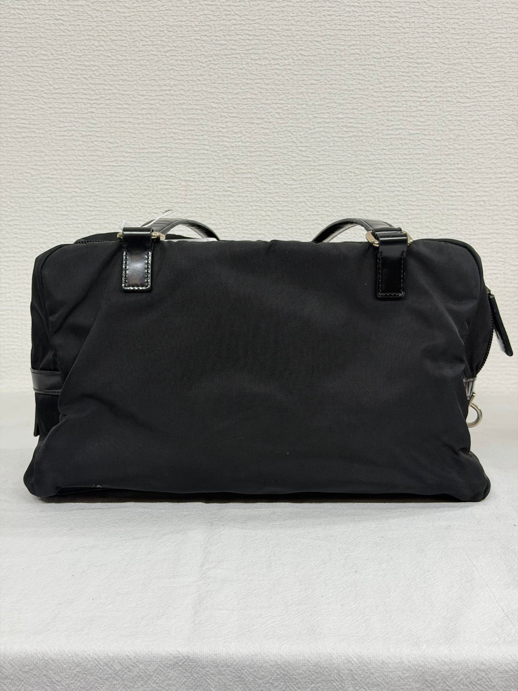 Prada Vintage Tessuto Print Logo Nylon Handbag Black