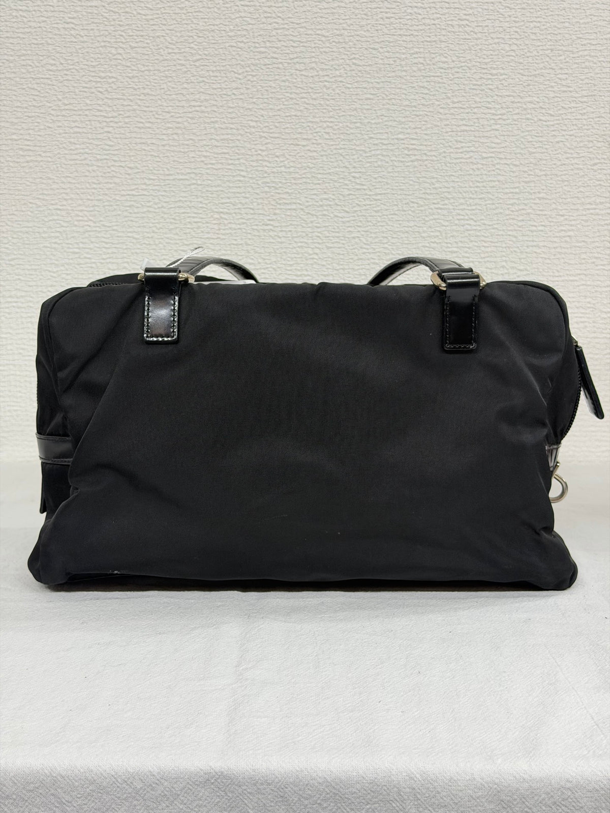 Prada Vintage Tessuto Print Logo Nylon Handbag Black