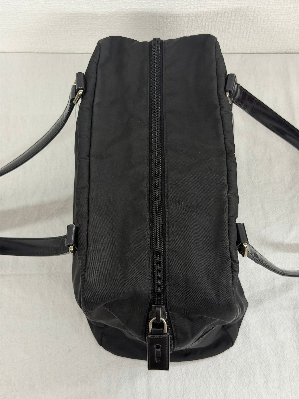 Prada Vintage Tessuto Print Logo Nylon Handbag Black