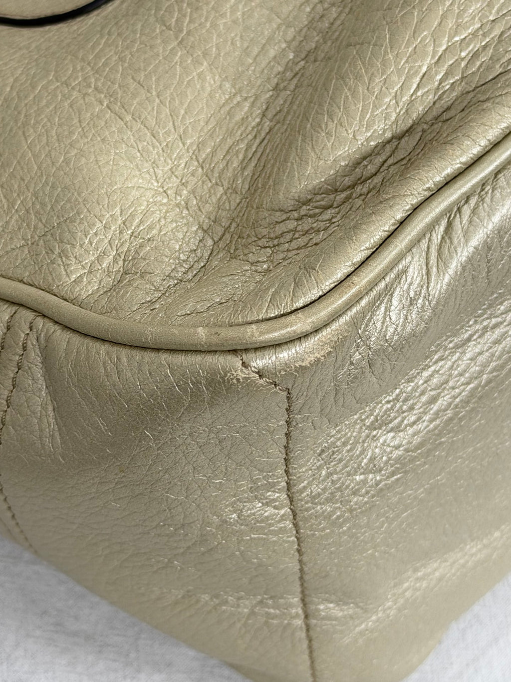 Celine Vintage Metallic Leather Boogie Bag Gold