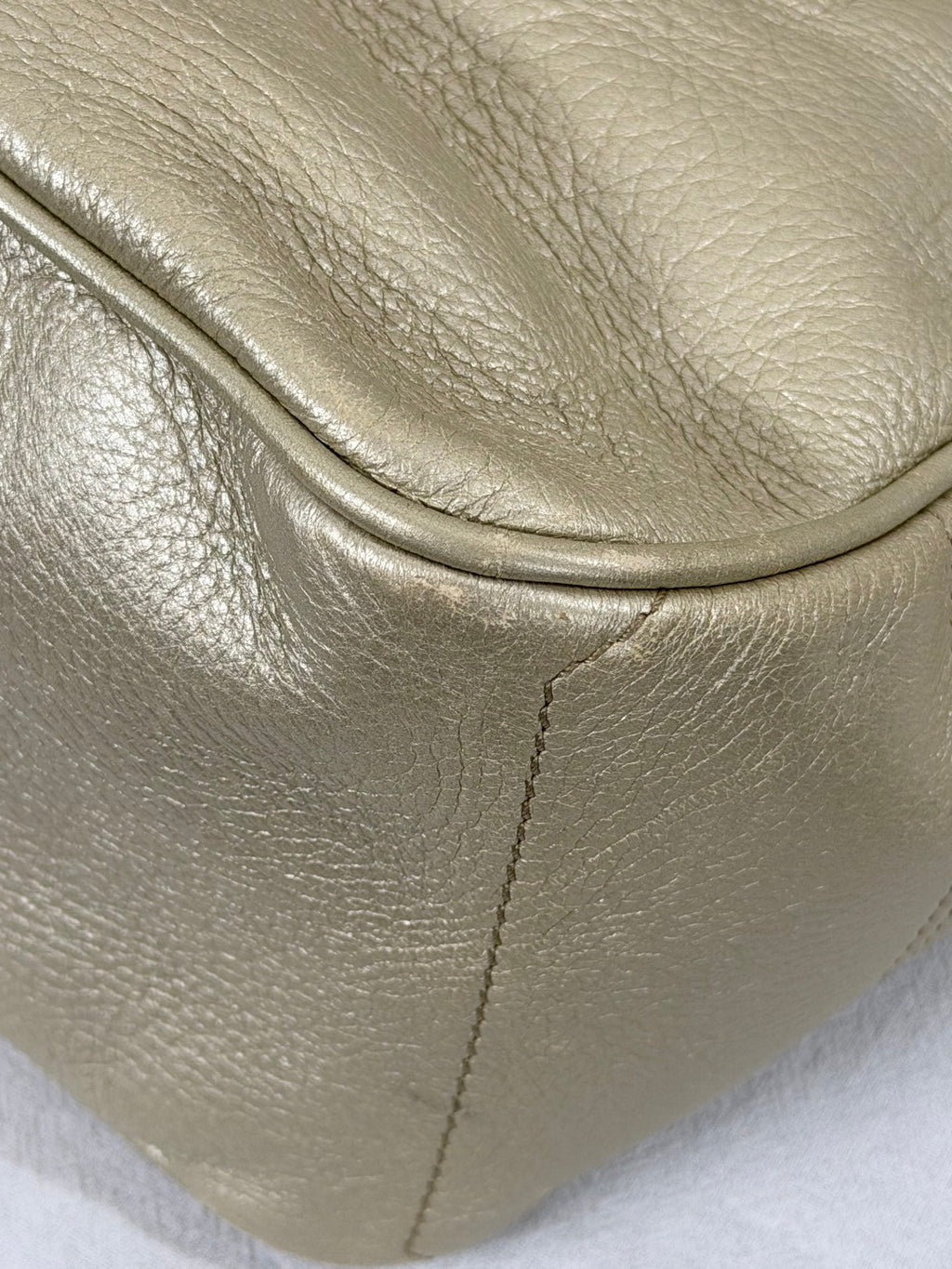 Celine Vintage Metallic Leather Boogie Bag Gold