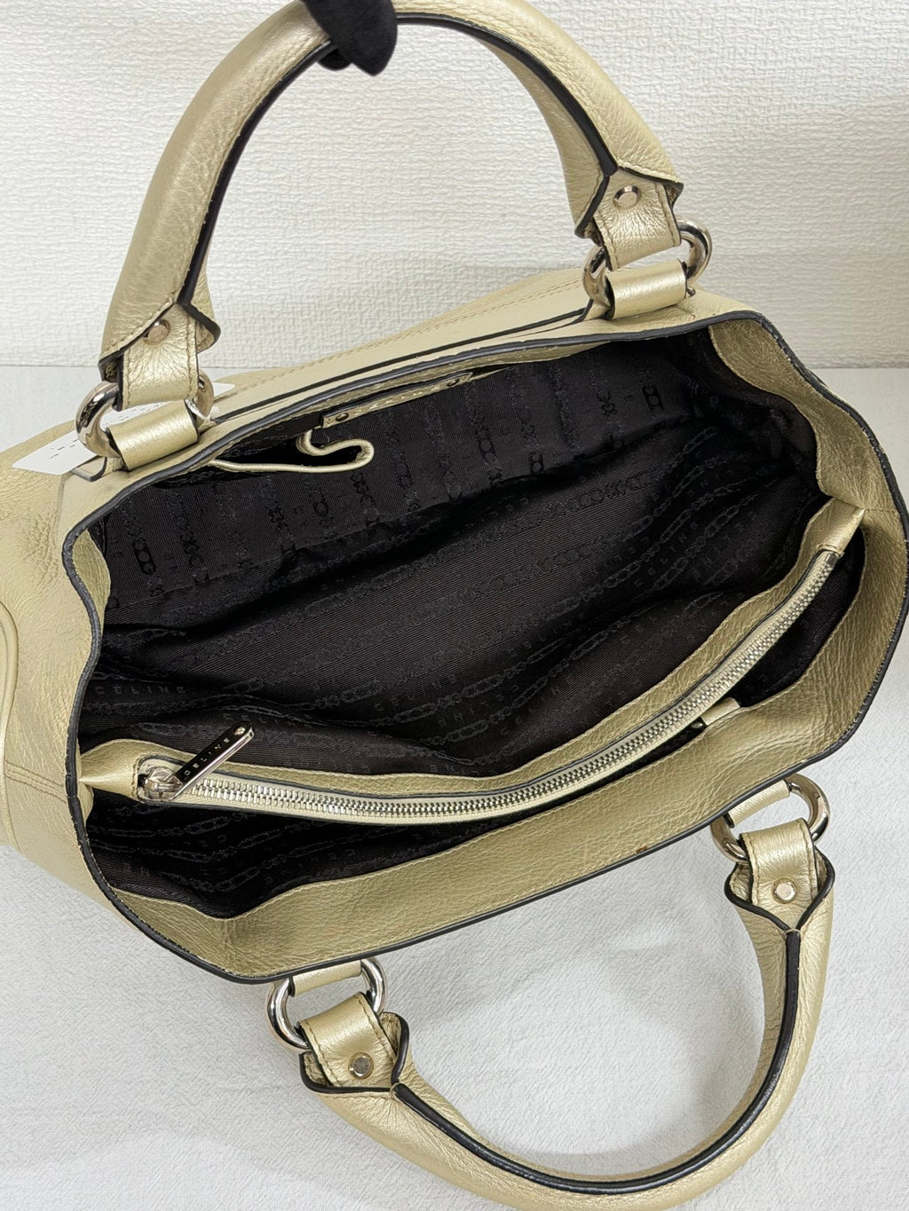 Celine Vintage Metallic Leather Boogie Bag Gold