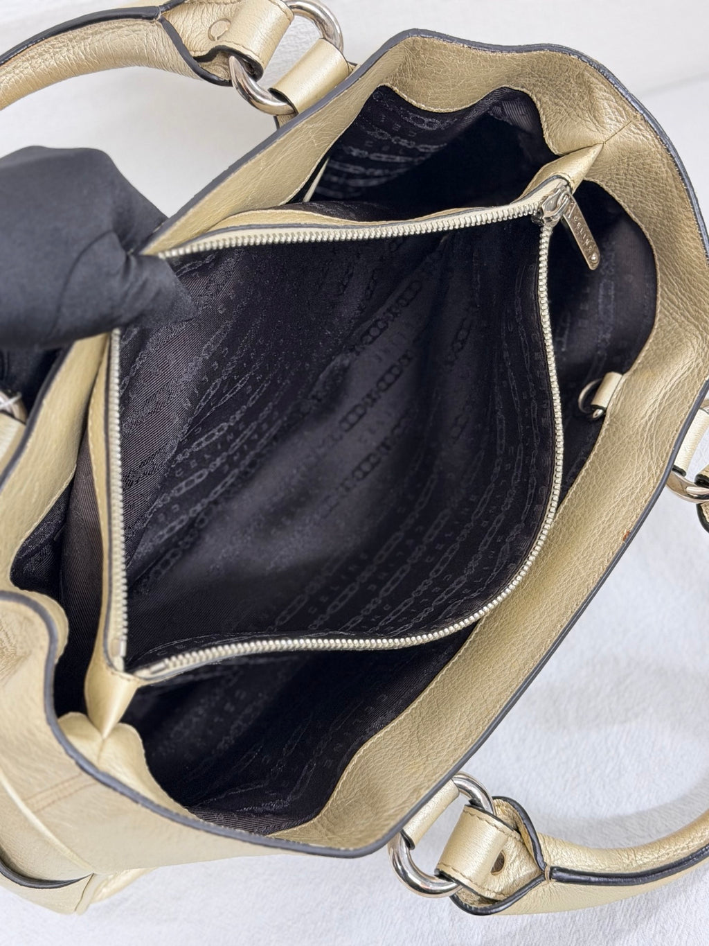 Celine Vintage Metallic Leather Boogie Bag Gold