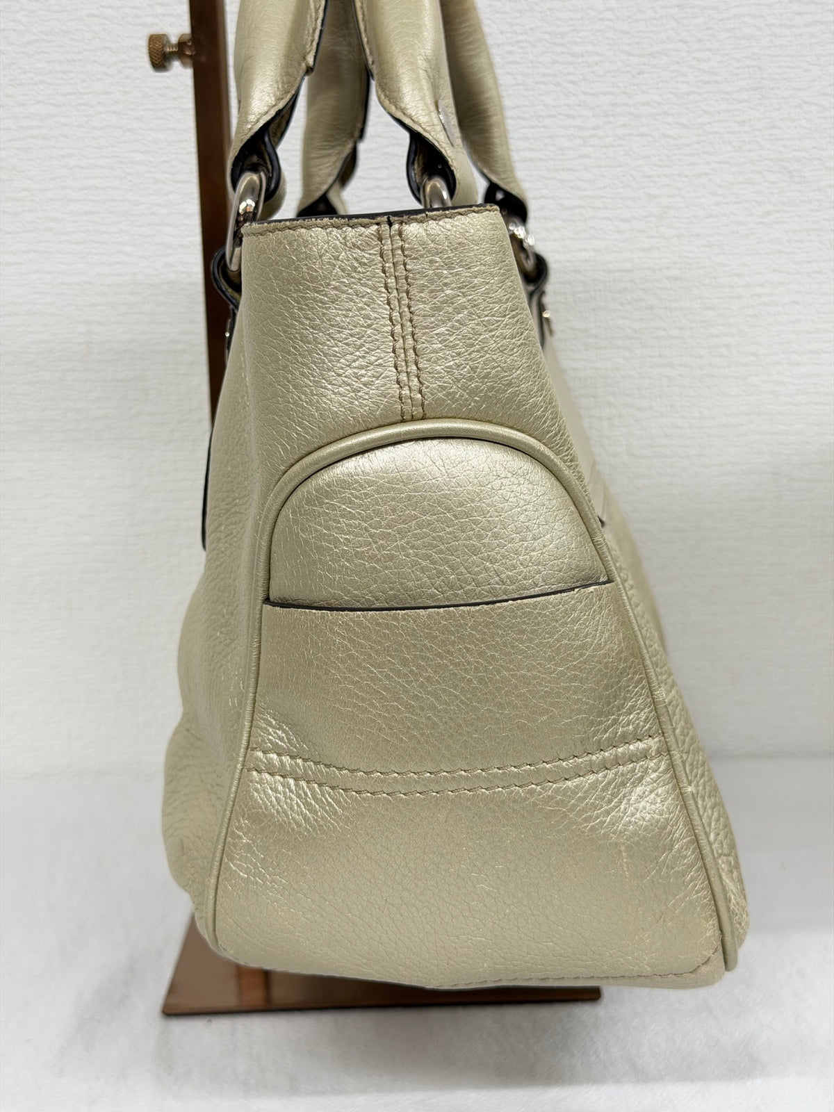 Celine Vintage Metallic Leather Boogie Bag Gold