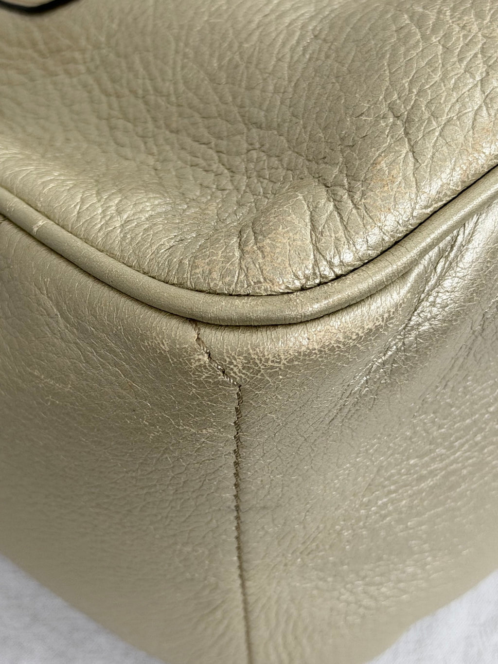 Celine Vintage Metallic Leather Boogie Bag Gold
