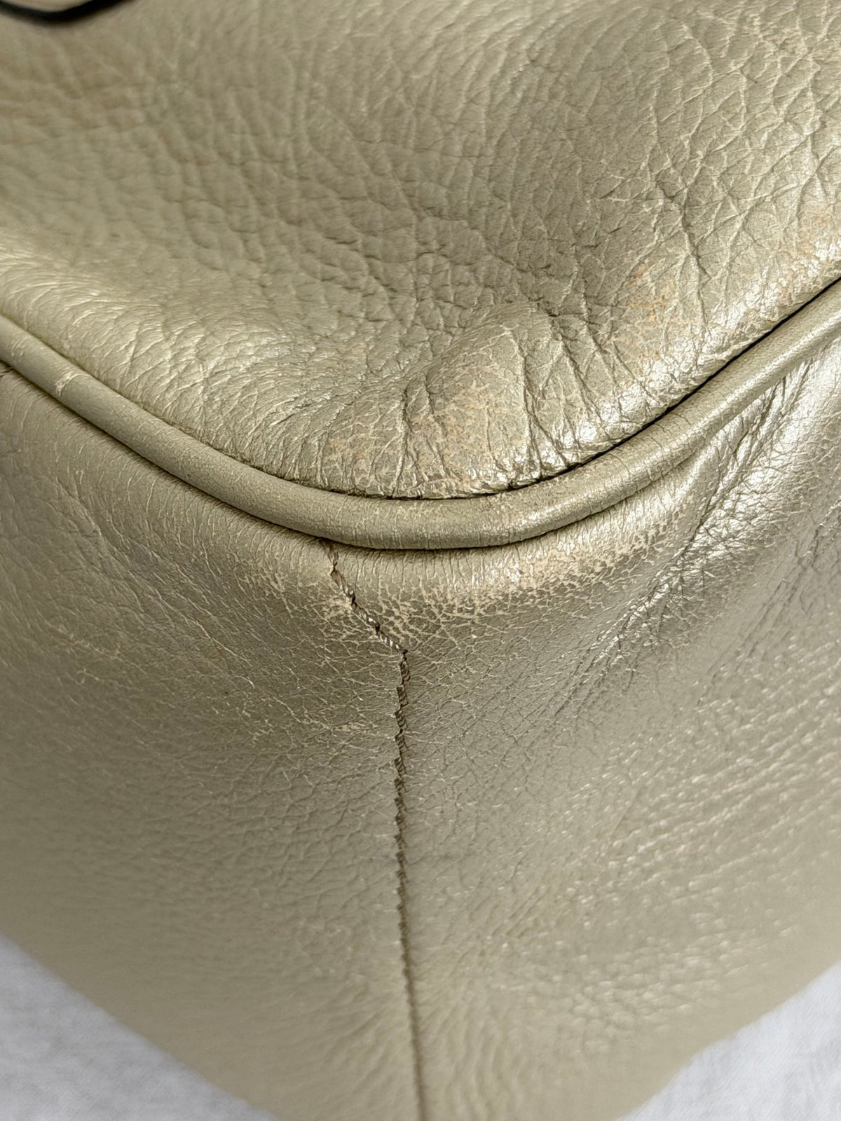 Celine Vintage Metallic Leather Boogie Bag Gold