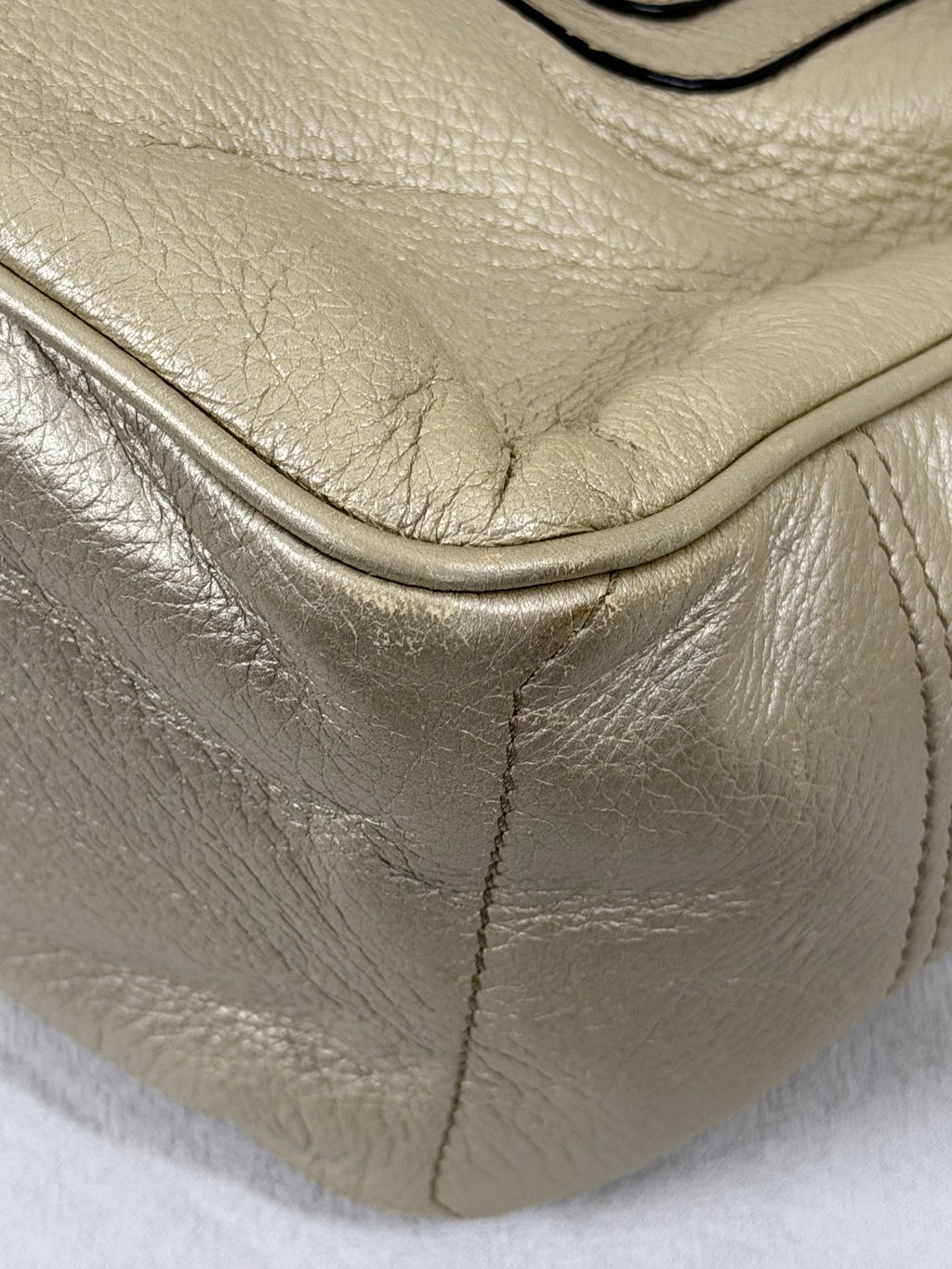 Celine Vintage Metallic Leather Boogie Bag Gold