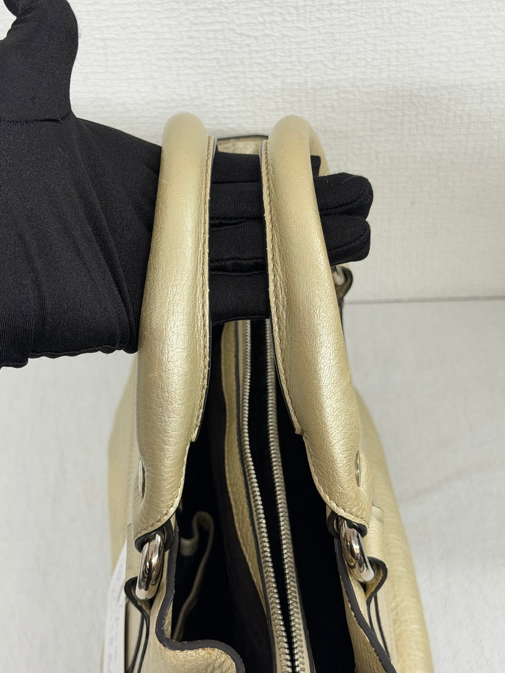 Celine Vintage Metallic Leather Boogie Bag Gold