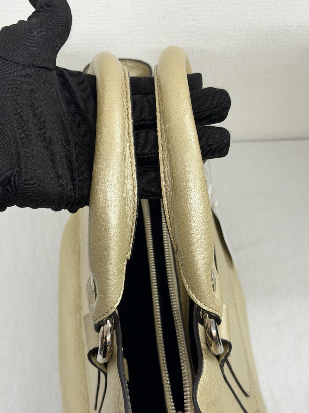Celine Vintage Metallic Leather Boogie Bag Gold