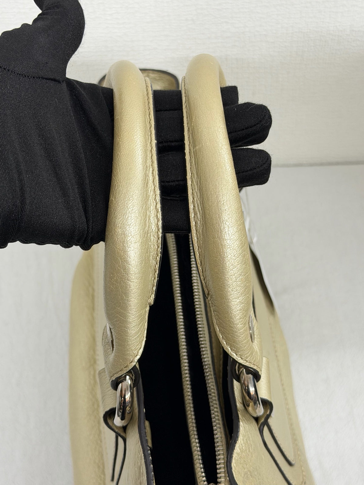Celine Vintage Metallic Leather Boogie Bag Gold