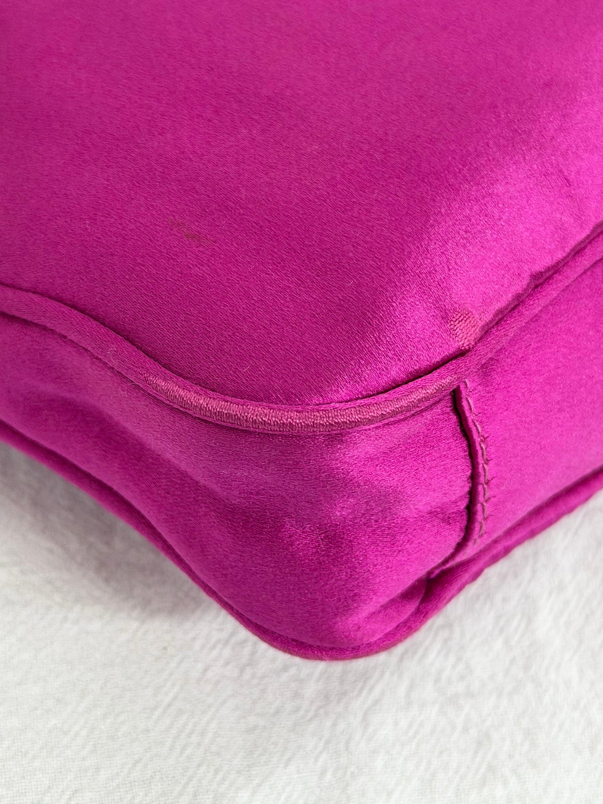 Gucci Vintage Satin Bamboo Two-Way Mini Bag Fuchsia