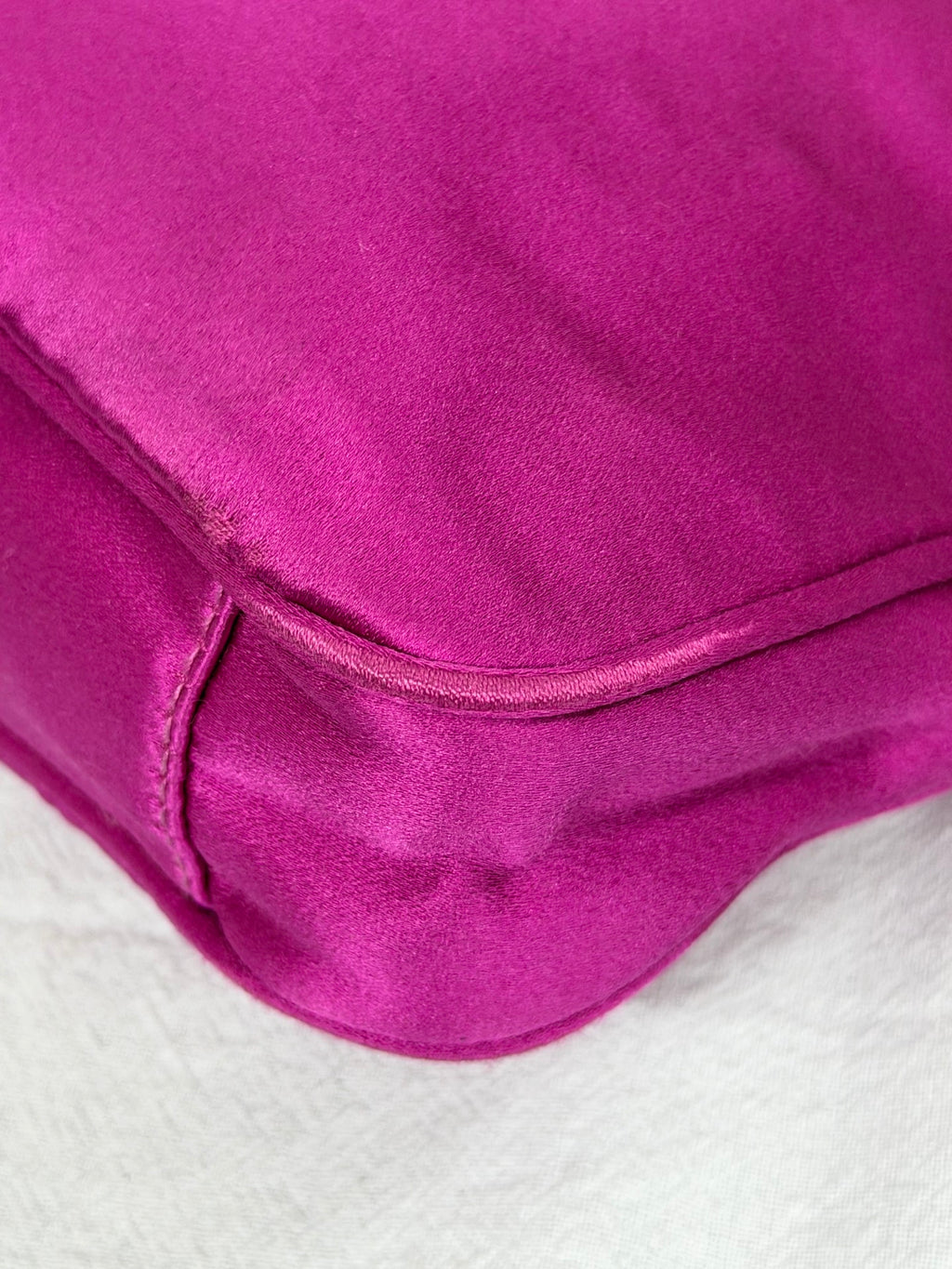 Gucci Vintage Satin Bamboo Two-Way Mini Bag Fuchsia