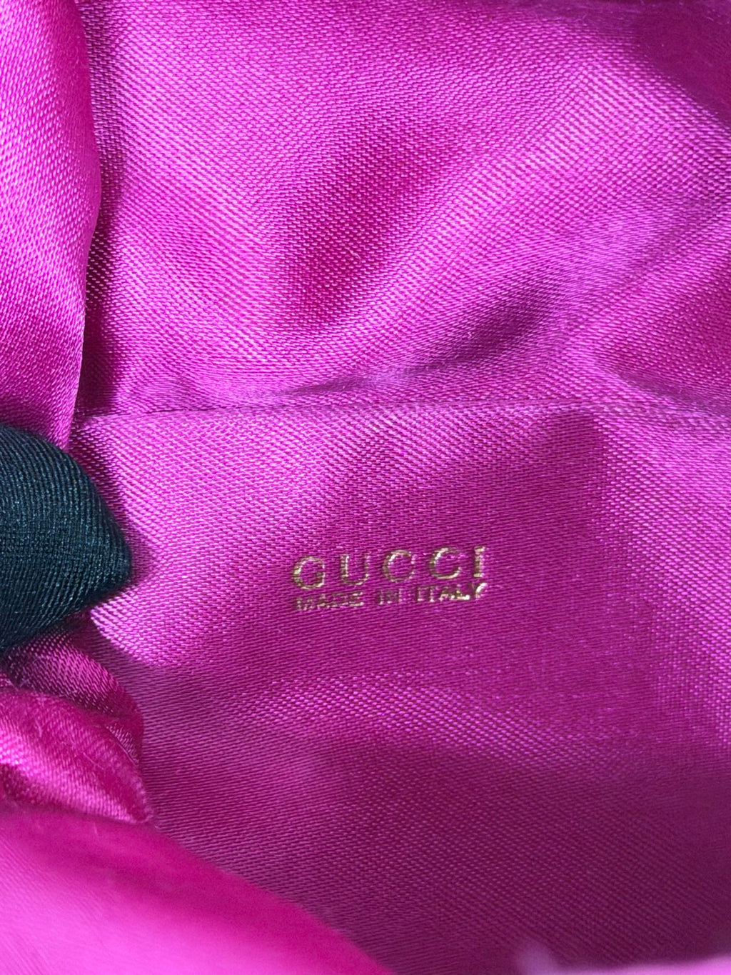 Gucci Vintage Satin Bamboo Two-Way Mini Bag Fuchsia