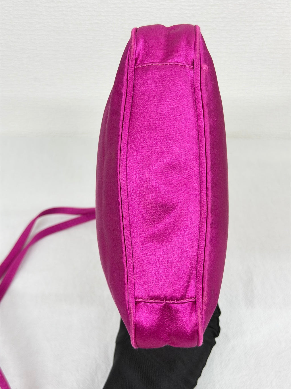 Gucci Vintage Satin Bamboo Two-Way Mini Bag Fuchsia