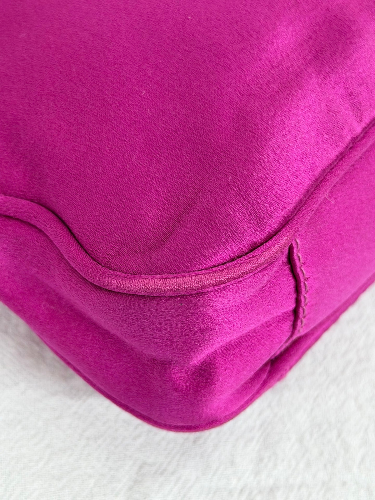 Gucci Vintage Satin Bamboo Two-Way Mini Bag Fuchsia