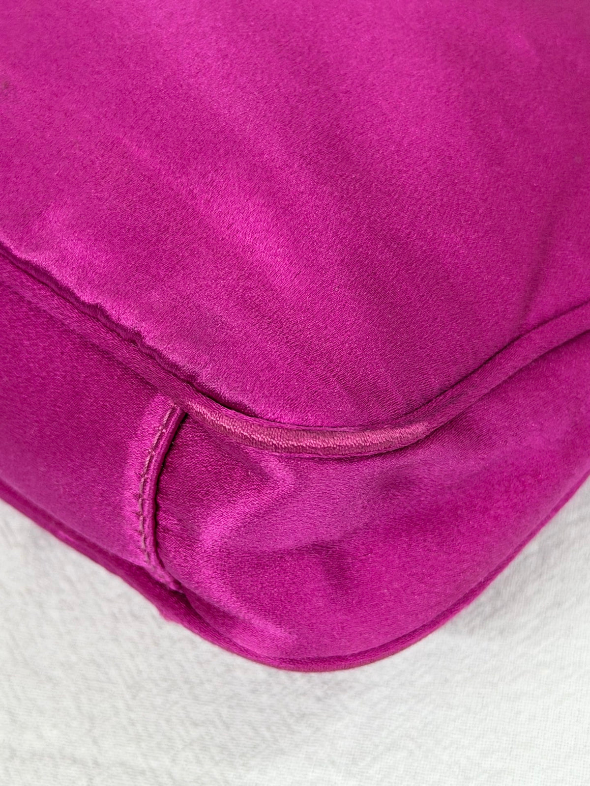 Gucci Vintage Satin Bamboo Two-Way Mini Bag Fuchsia