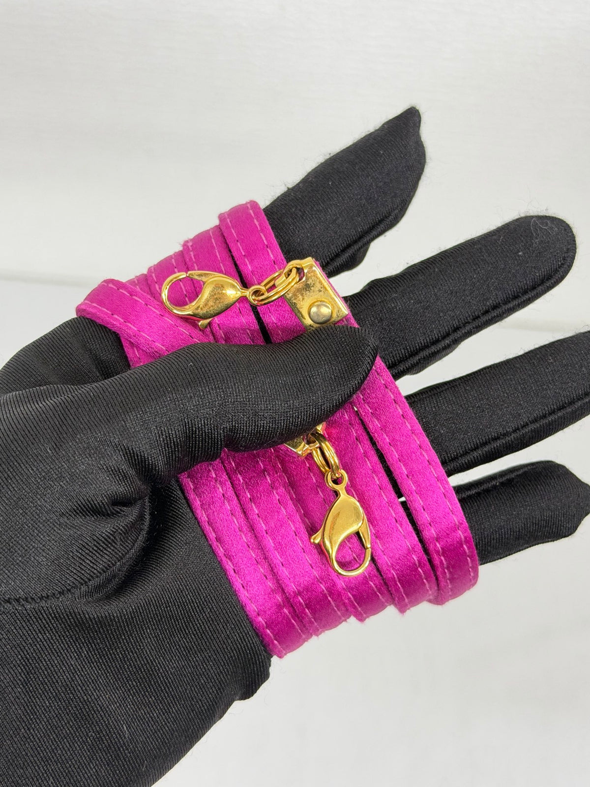Gucci Vintage Satin Bamboo Two-Way Mini Bag Fuchsia