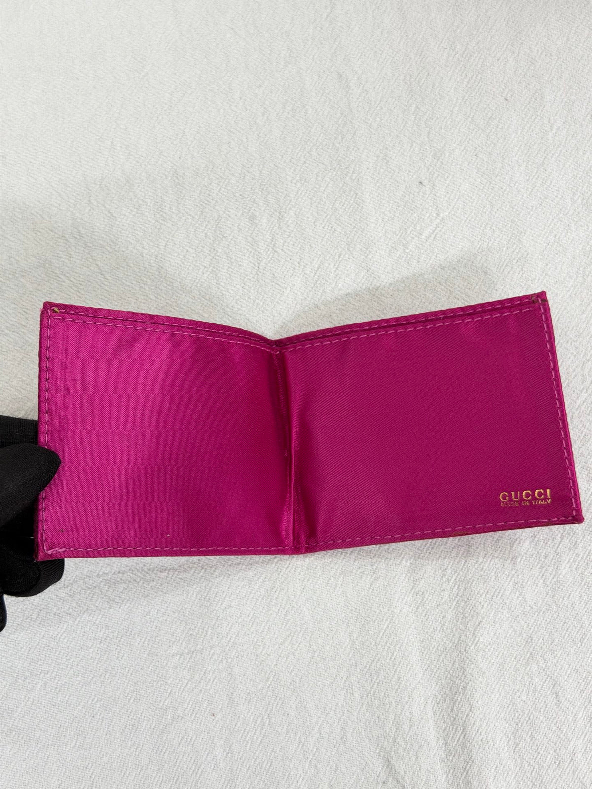 Gucci Vintage Satin Bamboo Two-Way Mini Bag Fuchsia