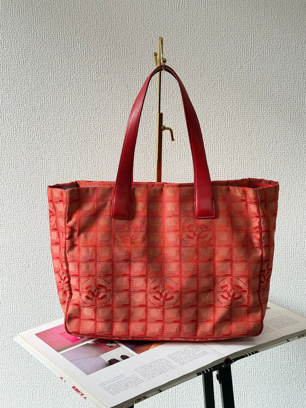 Chanel New Travel Line Tote MM Red