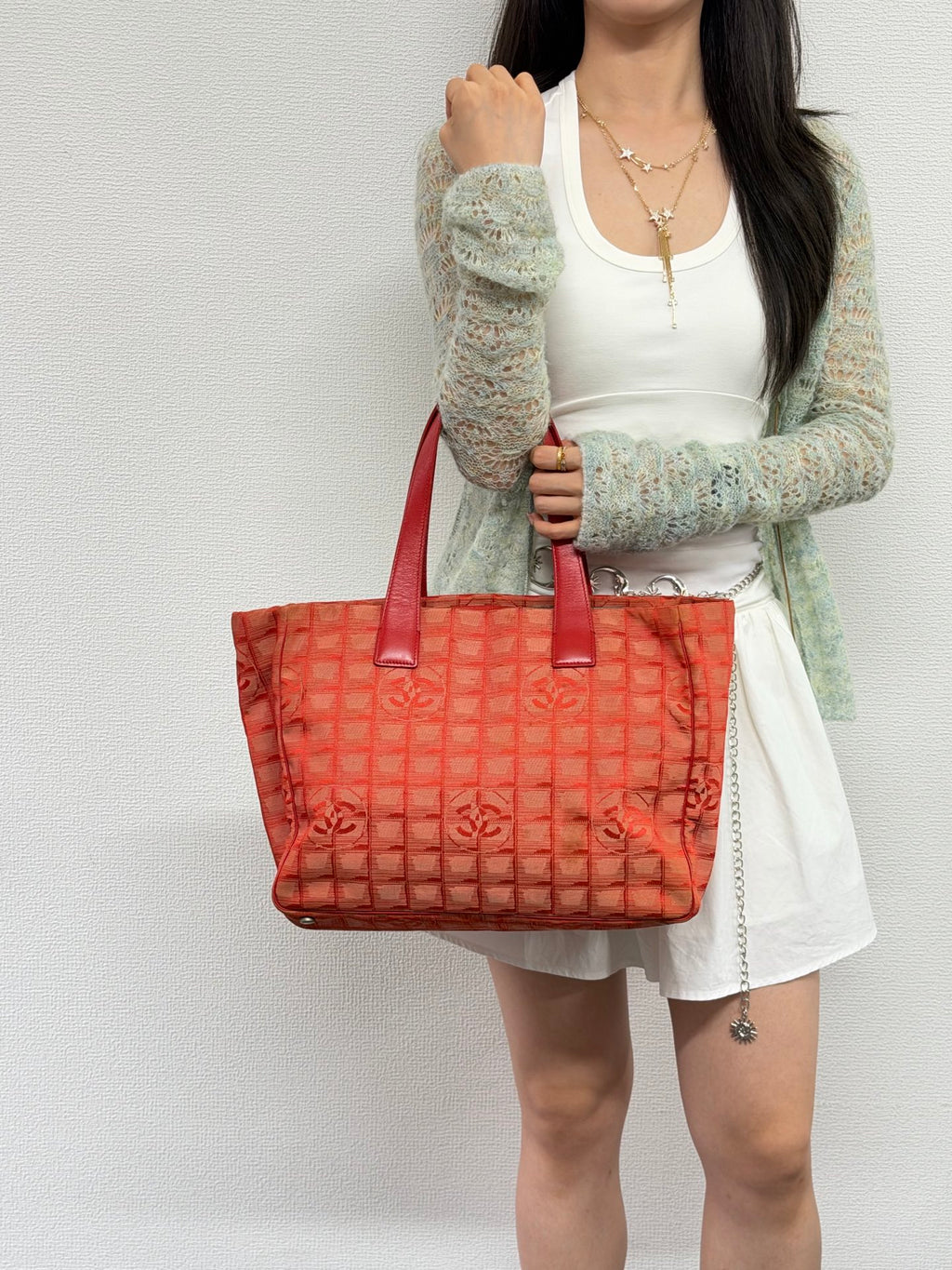 Chanel New Travel Line Tote MM Red