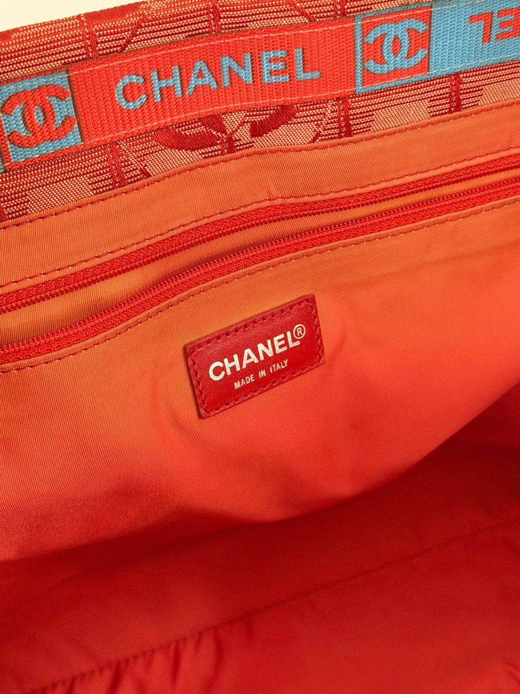 Chanel New Travel Line Tote MM Red