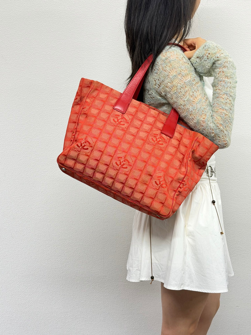 Chanel New Travel Line Tote MM Red
