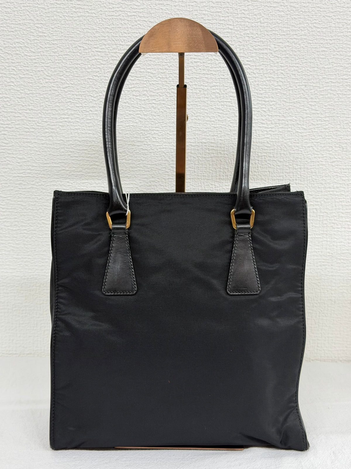 Prada Vintage Tessuto Nylon Tote Bag Gold Hardware Black