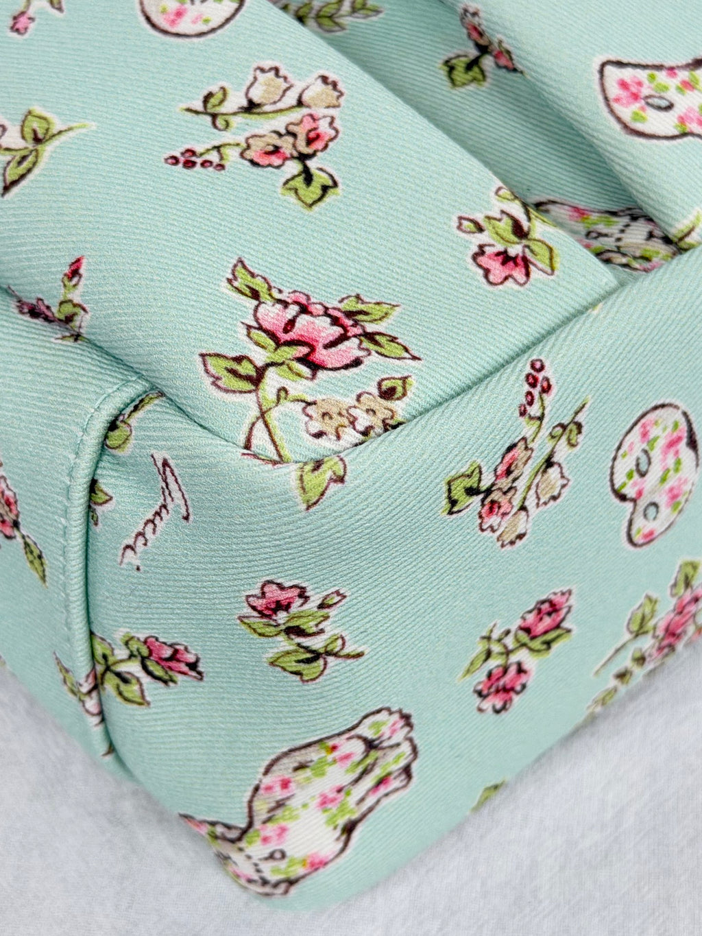 Gucci Children's Floral Dog Print Canvas Tote Bag Mint Green
