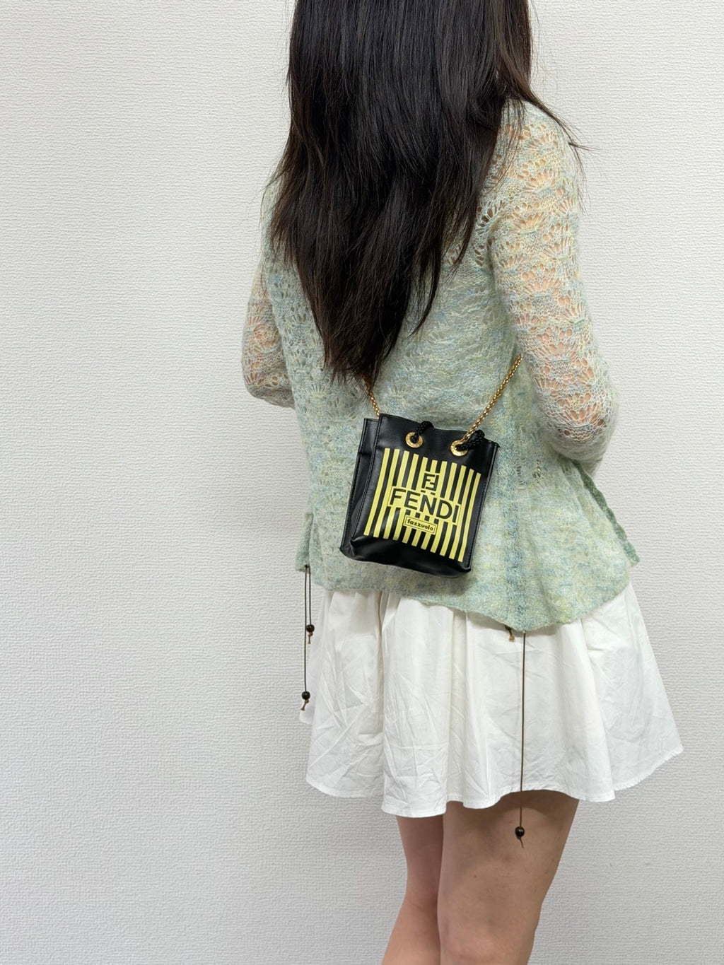 Fendi Vintage Fazzuolo Striped Canvas Mini Tote Bag