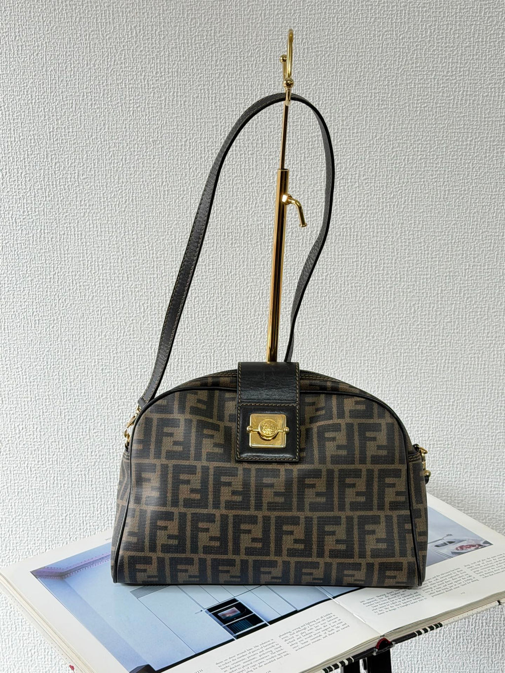 Celine Small Camera Bag in Triomphe Jacquard Textile Navy