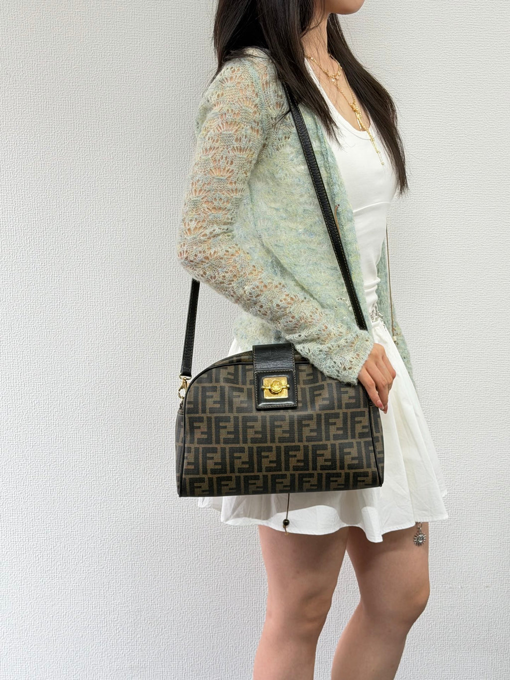 Celine Small Camera Bag in Triomphe Jacquard Textile Navy