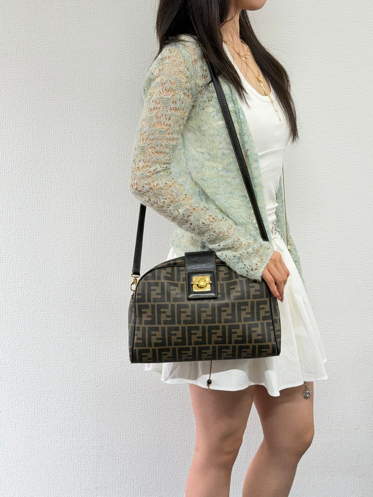 Celine Small Camera Bag in Triomphe Jacquard Textile Navy