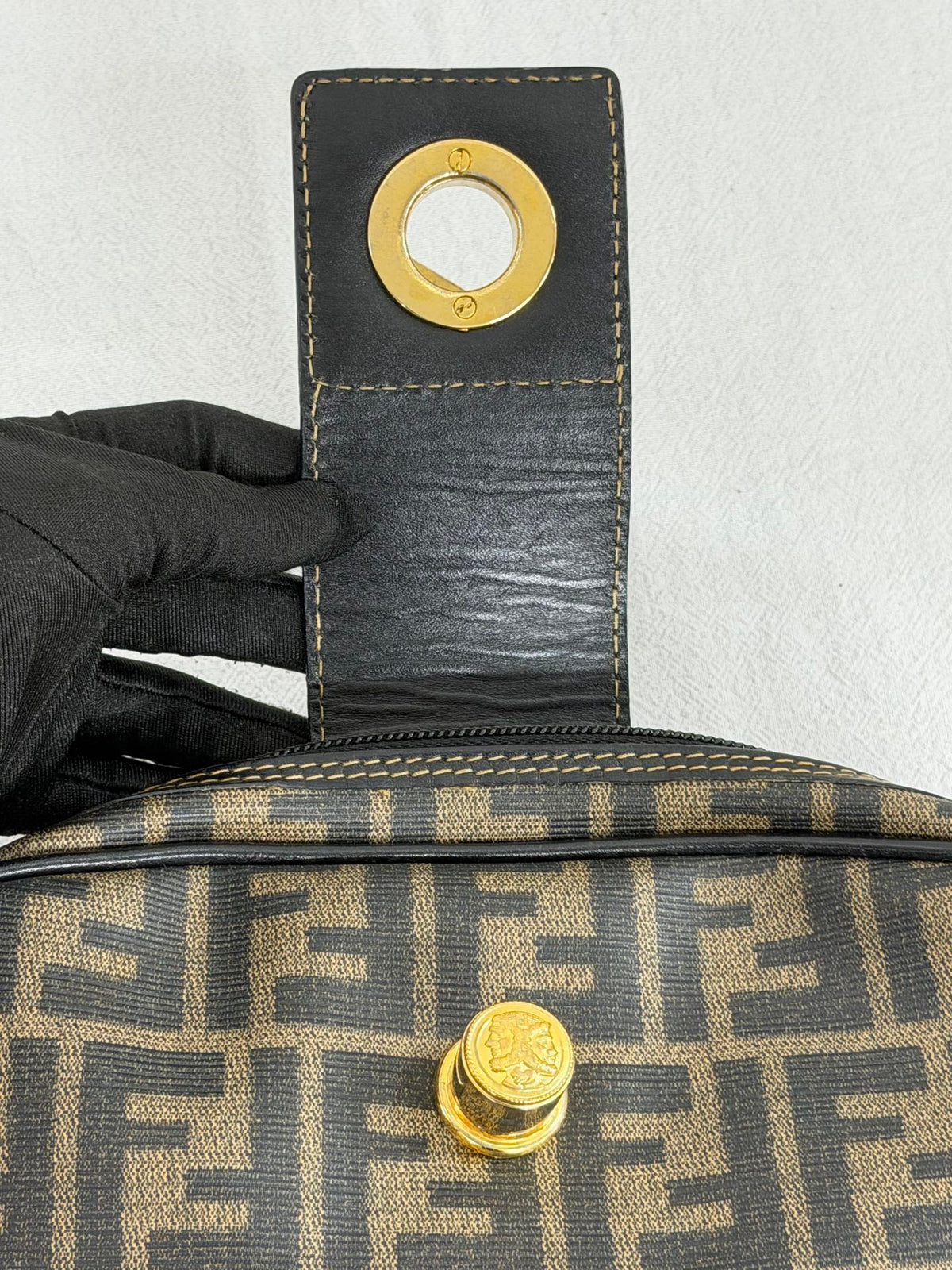 Celine Small Camera Bag in Triomphe Jacquard Textile Navy