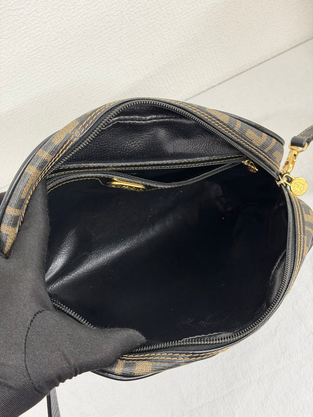 Celine Small Camera Bag in Triomphe Jacquard Textile Navy