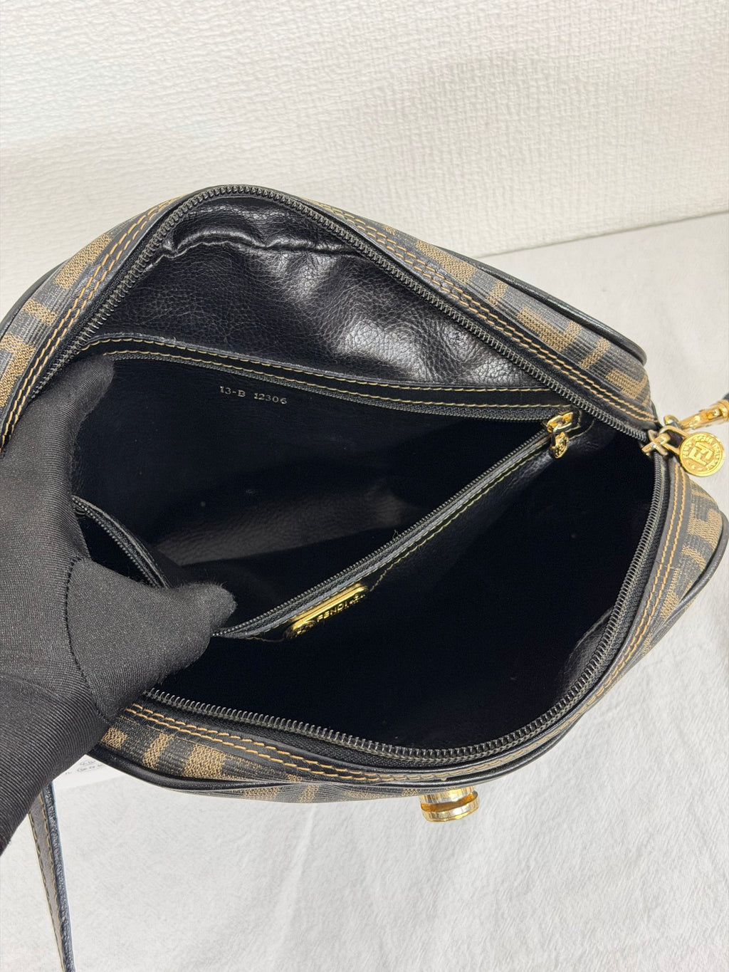 Celine Small Camera Bag in Triomphe Jacquard Textile Navy