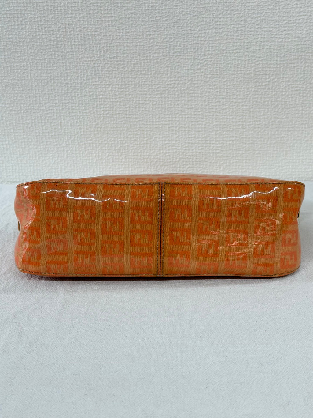 Fendi Vintage Vinyl Zucchino Mamma Baguette Bag Orange