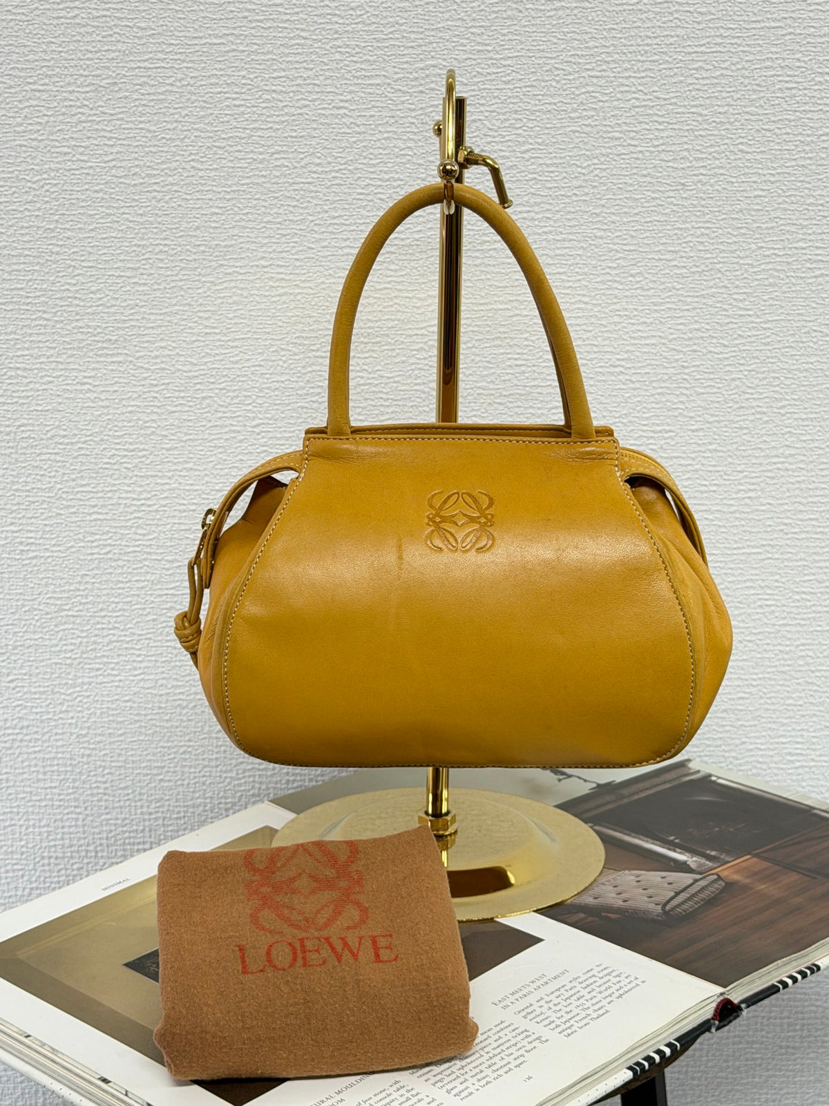 Loewe Vintage Nappa Leather Aire Handbag Yellow