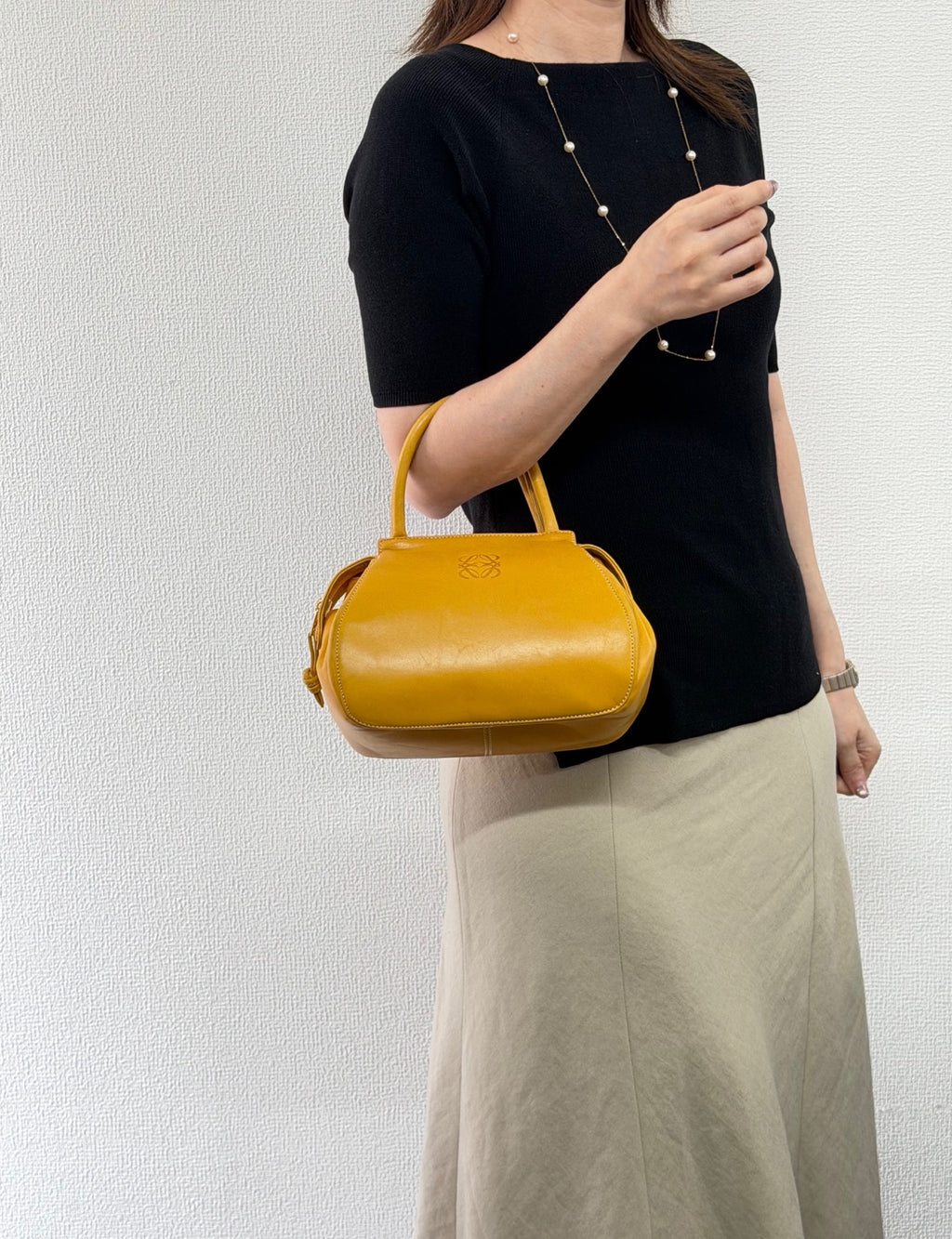 Loewe Vintage Nappa Leather Aire Handbag Yellow