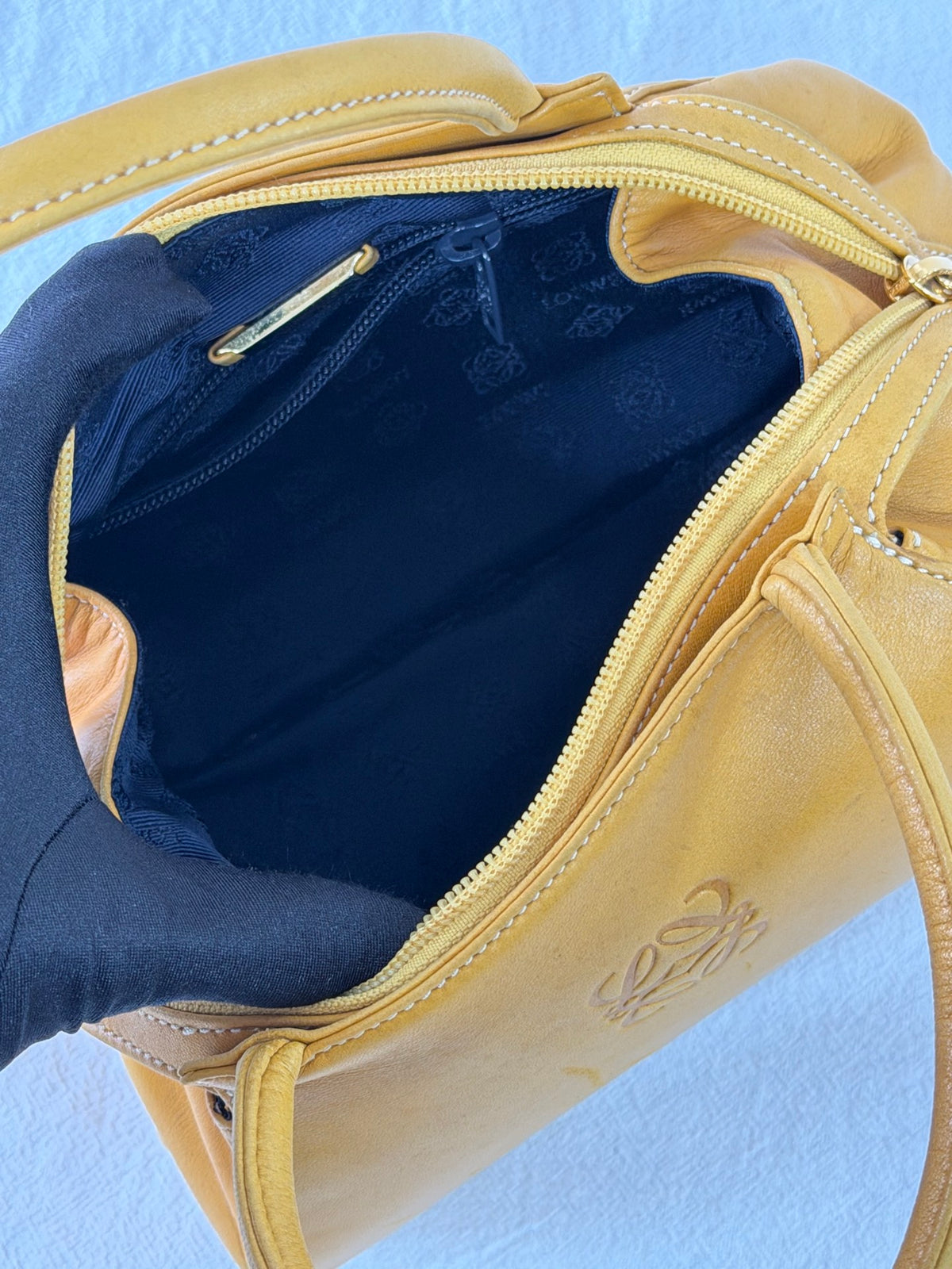 Loewe Vintage Nappa Leather Aire Handbag Yellow