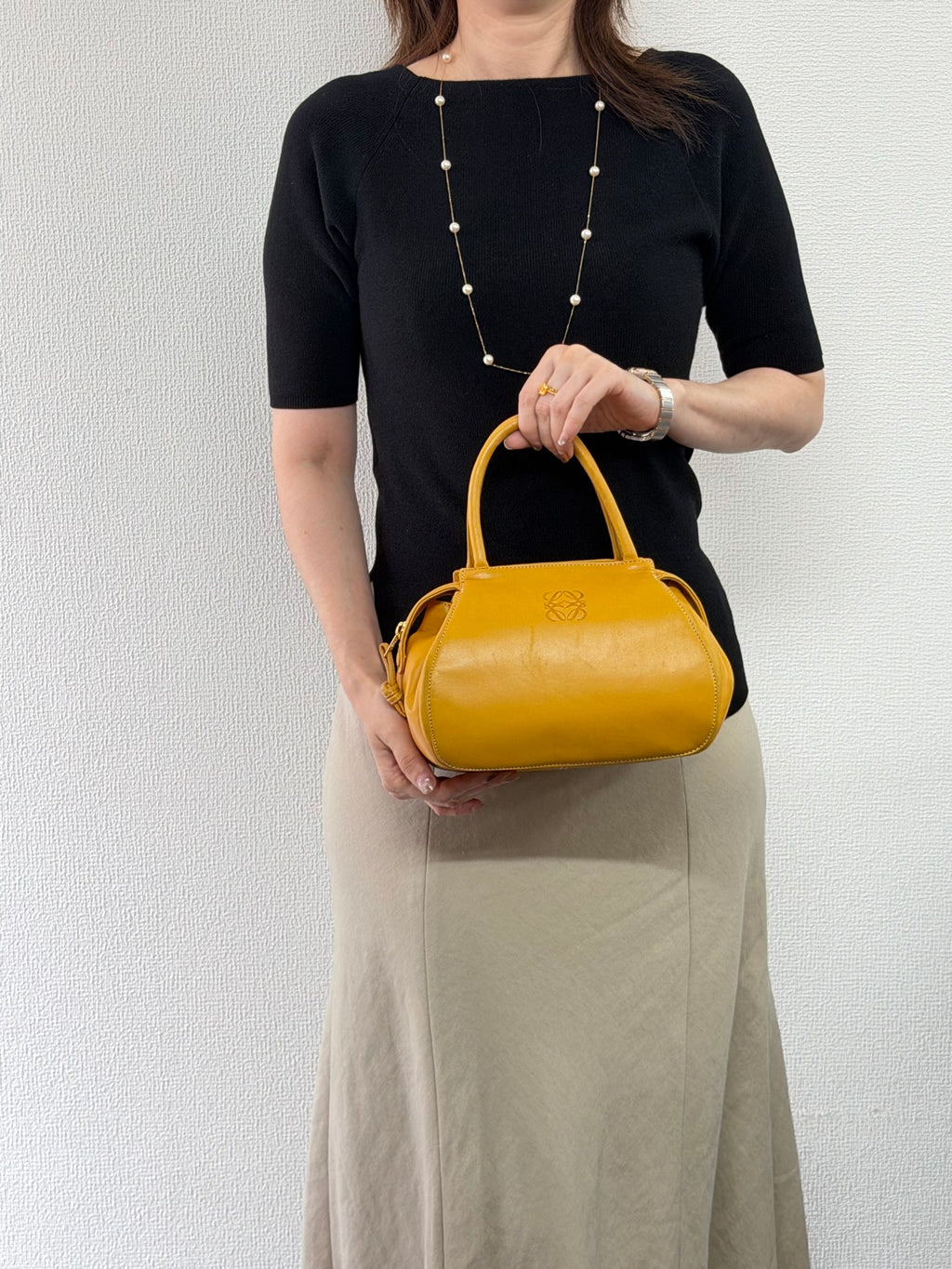 Loewe Vintage Nappa Leather Aire Handbag Yellow