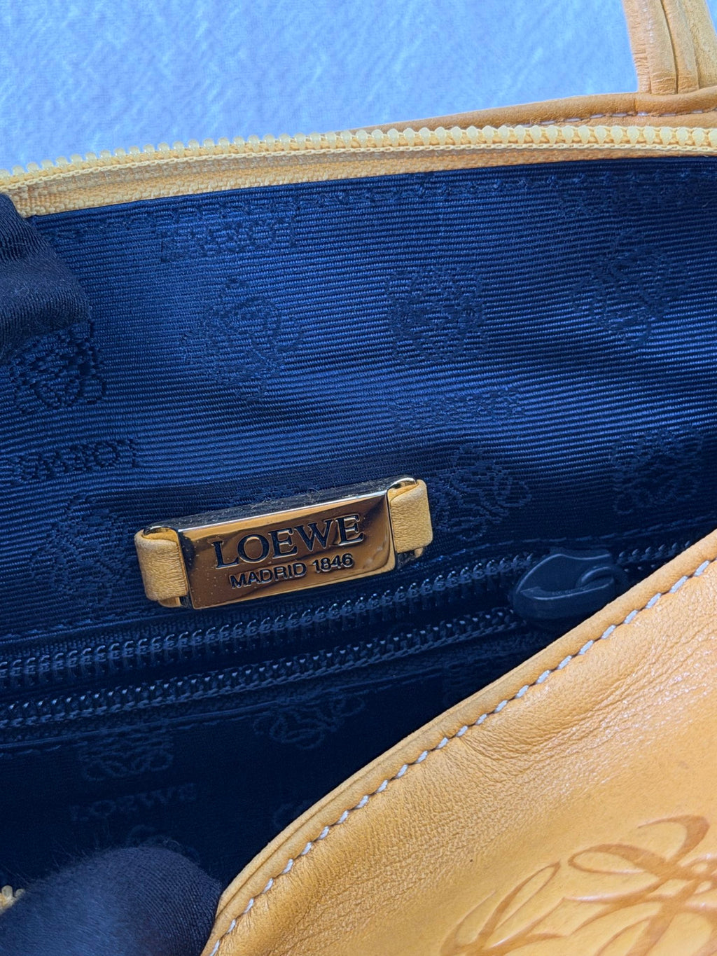 Loewe Vintage Nappa Leather Aire Handbag Yellow