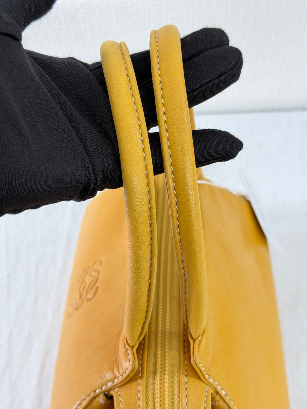 Loewe Vintage Nappa Leather Aire Handbag Yellow